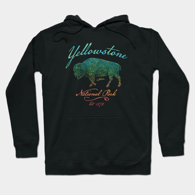 Yellowstone National Park Walking Bison Hoodie by jcombs